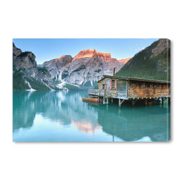 Obraz na płótnie Krajobraz z jeziorem Dolomitach