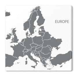 Obraz na płótnie Szara mapa Europy na białym tle