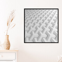 Plakat w ramie Biały abstrakcyjny wzór 3D