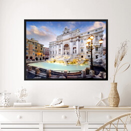 Obraz w ramie Fontanna di Trevi, atrakcja turystyczna Rzymu