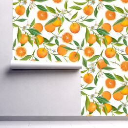 Tapeta samoprzylepna w rolce Owoce pomarańczy na białym tle