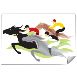 Wyścigi konne - kolorowa ilustracja 