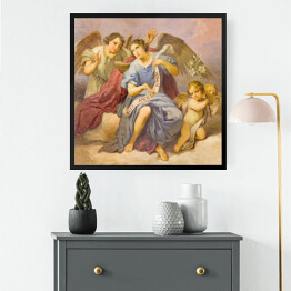 Obraz w ramie Fresk w kościele - aniołowie - Rzym, Włochy