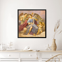 Obraz w ramie Fresk w kościele - aniołowie - Rzym, Włochy