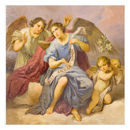 Plakat samoprzylepny Fresk w kościele - aniołowie - Rzym, Włochy