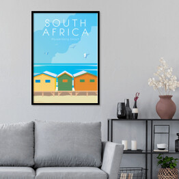 Plakat w ramie Podróżnicza ilustracja - Południowa Afryka