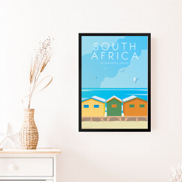 Obraz w ramie Podróżnicza ilustracja - Południowa Afryka