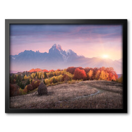 Obraz w ramie Piękny jesienny krajobraz w górach