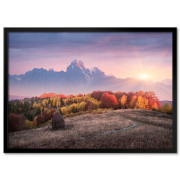 Plakat w ramie Piękny jesienny krajobraz w górach