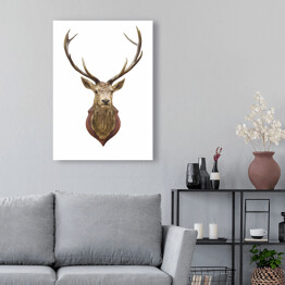 Obraz na płótnie Wypchana głowa jelenia - ilustracja na białym tle