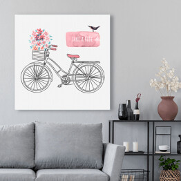 Obraz na płótnie Rysowany retro rower