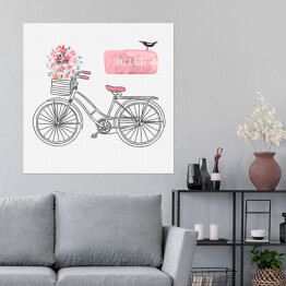Plakat samoprzylepny Rysowany retro rower