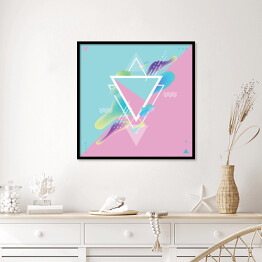Plakat w ramie Połyskująca kompozycja z trójkątną ramką na jasnym tle