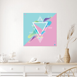 Plakat samoprzylepny Połyskująca kompozycja z trójkątną ramką na jasnym tle