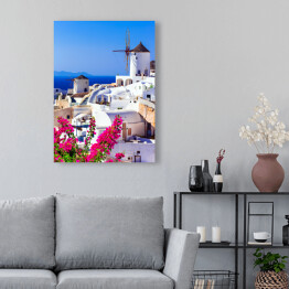 Obraz na płótnie Piękna Grecja - tradycyjne wiatraki Santorini