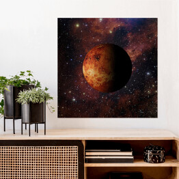 Plakat samoprzylepny Planeta Wenus w złotych barwach w Układzie Słonecznym