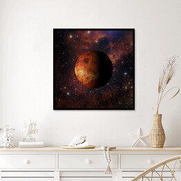 Plakat w ramie Planeta Wenus w złotych barwach w Układzie Słonecznym