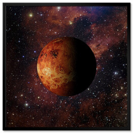 Plakat w ramie Planeta Wenus w złotych barwach w Układzie Słonecznym