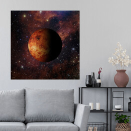 Plakat samoprzylepny Planeta Wenus w złotych barwach w Układzie Słonecznym