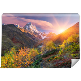 Fototapeta samoprzylepna Jesienny krajobraz w górach o świcie