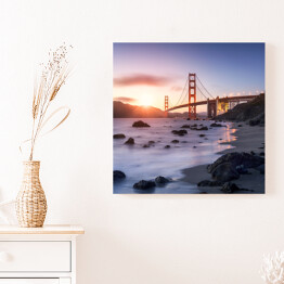 Obraz na płótnie Golden Gate Bridge w San Francisco w Kalifornii o świcie