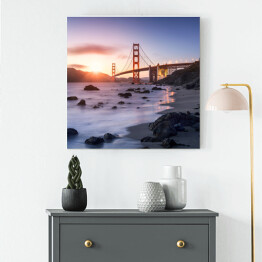 Obraz na płótnie Golden Gate Bridge w San Francisco w Kalifornii o świcie