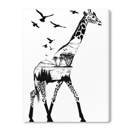 Obraz na płótnie Duża czarno biała żyrafa 