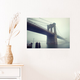 Plakat samoprzylepny Most Brookliński we mgle