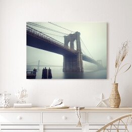 Obraz na płótnie Most Brookliński we mgle