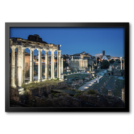 Obraz w ramie Romańskie Forum w Rzymie o zmierzchu, Włochy