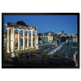 Plakat w ramie Romańskie Forum w Rzymie o zmierzchu, Włochy