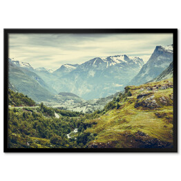 Plakat w ramie Krajobraz gór w Norwegii.