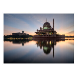 Plakat samoprzylepny Meczet Putra w czasie wschodu słońca