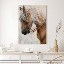 Obraz na płótnie Piękny koń z jasną grzywą