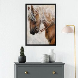 Obraz w ramie Piękny koń z jasną grzywą