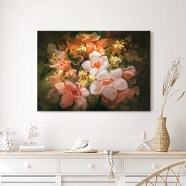 Obraz na płótnie Kwitnące kwiaty w kolorze bladego różu