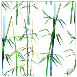 Tapeta w rolce Akwarela - bambusy na białym tle