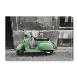 Zielony skuter w stylu retro