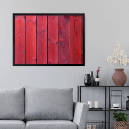 Obraz w ramie Stara czerwona drewniana tekstura z naturalnymi wzorami