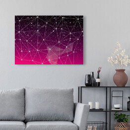 Obraz na płótnie Abstrakcja - geometryczny różowo czarny gwiezdny układ