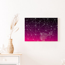 Obraz na płótnie Abstrakcja - geometryczny różowo czarny gwiezdny układ
