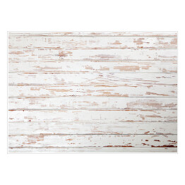 Plakat samoprzylepny Białe drewniane deski ze starego pokładu