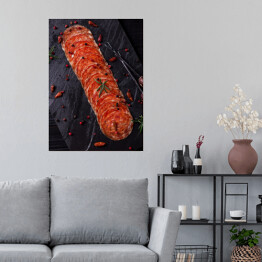 Plakat samoprzylepny Chorizo udekorowana ziołami