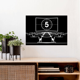 Sala kinowa z ekranem i siedzeniami