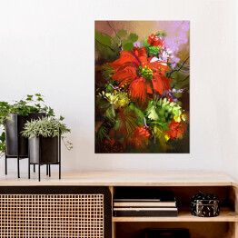Plakat Bukiet czerwonych kwiatów