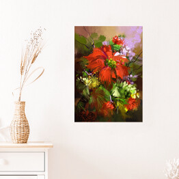 Plakat Bukiet czerwonych kwiatów