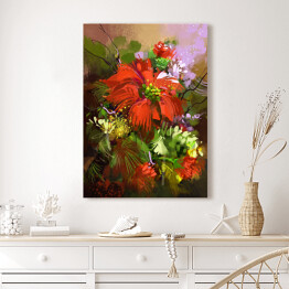 Obraz na płótnie Bukiet czerwonych kwiatów