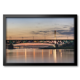 Obraz w ramie Most Świętokrzyski nad Wisłą w ​​Warszawie