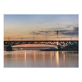 Plakat samoprzylepny Most Świętokrzyski nad Wisłą w ​​Warszawie