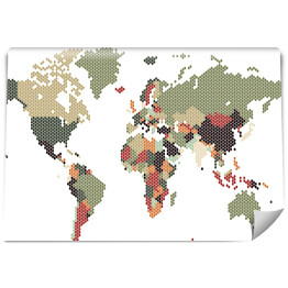 Fototapeta samoprzylepna Mapa świata z sześciokątów
